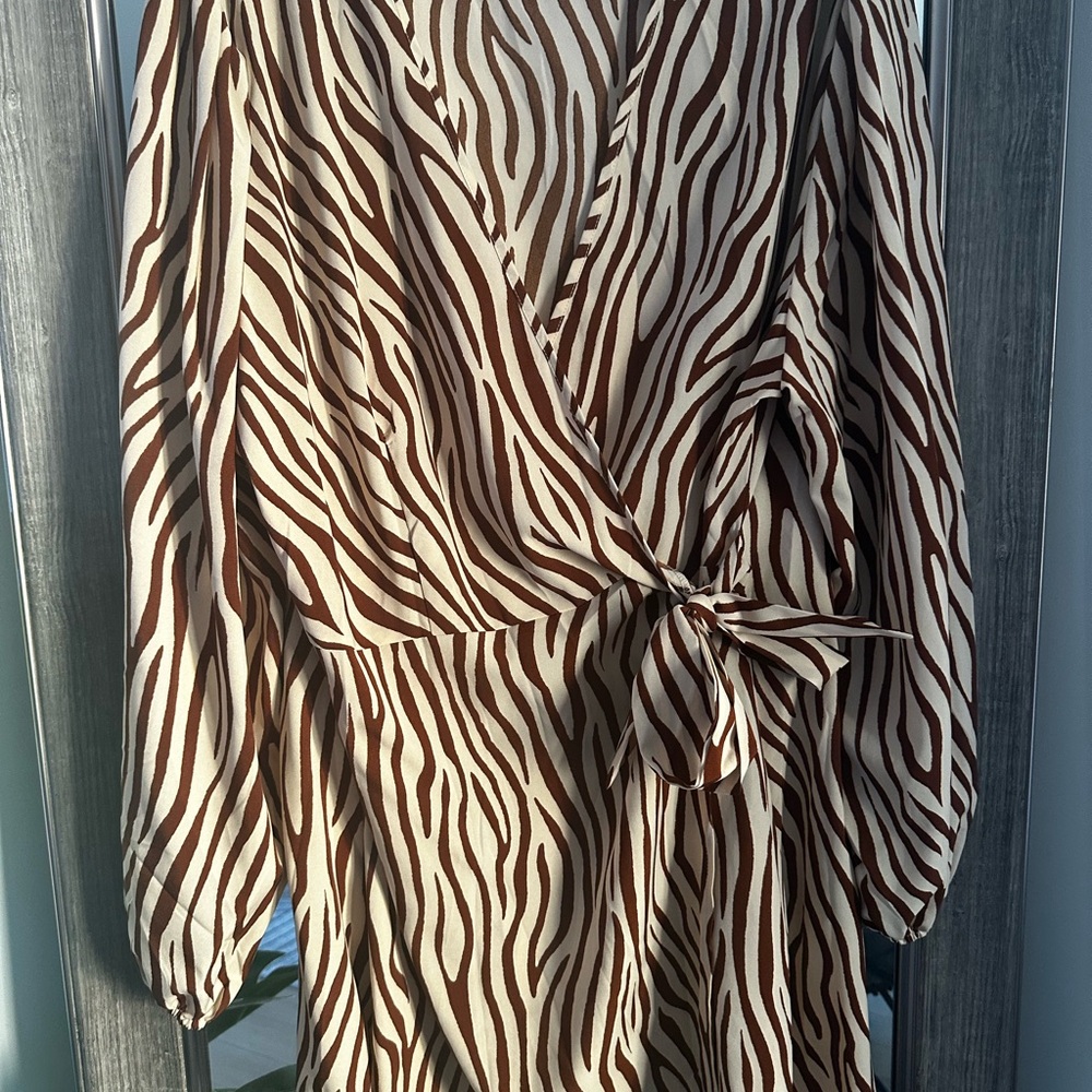 Zebra Print Wrap Dress